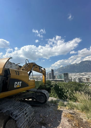 Vista de Excavador junto al Rio Santa Catarina