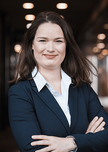 Picture of Anja Linz wearing a suit