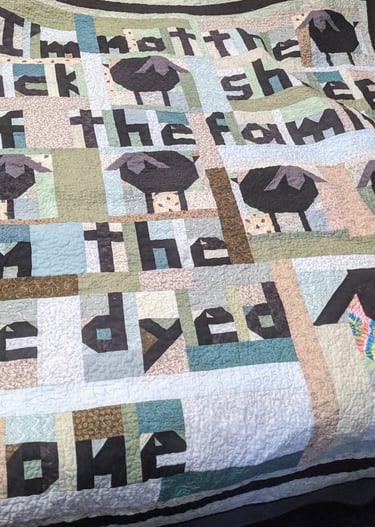 Quilt - "I'm not the black sheep of the family, I'm the tie-dyed one"