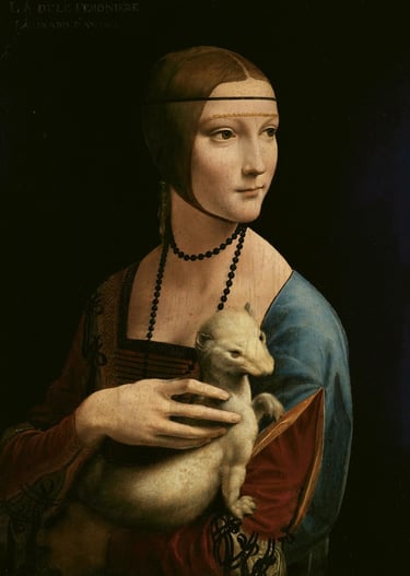 Lady with an Ermine, Leonardo da Vinci, 1489–1491, Czartoryski Museum, Kraków, Poland