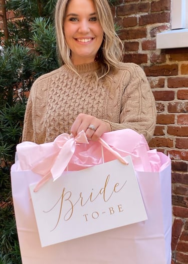 Bride purchased gown and accessories at Blush Bridal for her wedding dress shopping day