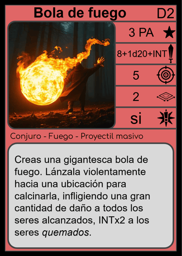 Conjuro "Bola de fuego".