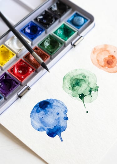 Close-up of a beautifully painted watercolor pattern on textured paper.