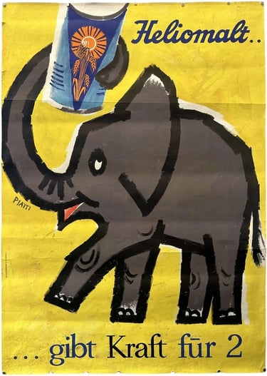 Heliomalt Chocolate Beverage Company Poster Circa 1960