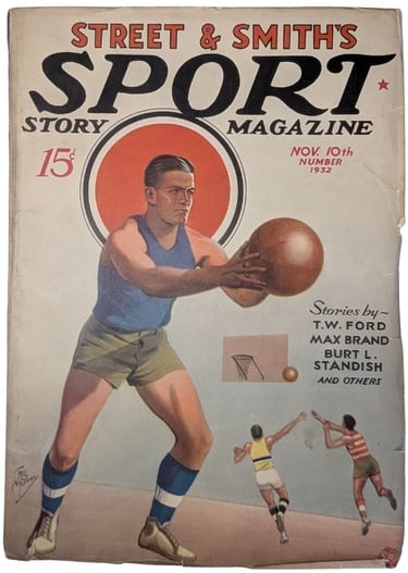 Sport Story Magazine with Basketball Cover 1932 Burt Standish