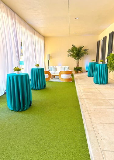 Artificial turf flooring for a gala event in Jupiter florida