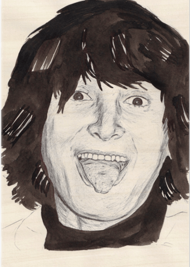 portrait de femme au stylo BIC imprimé bois fsc