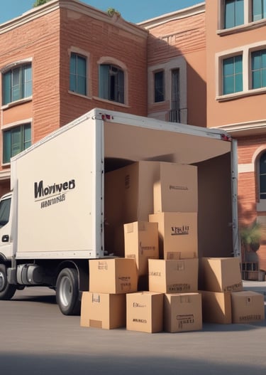 A clean, branded Budget Movers UAE truck ready for a smooth relocation on a sunny Dubai street.
