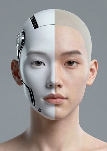 Half Human half Android head