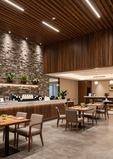 A hotel lobby bustling with attentive staff and satisfied guests.