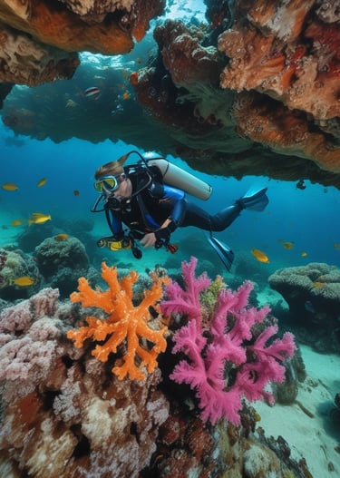 A snapshot of Stian hiking in a lush green forest under a bright sky.