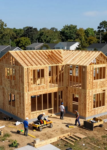 Modern home exterior showcasing quality craftsmanship and sleek roofing.