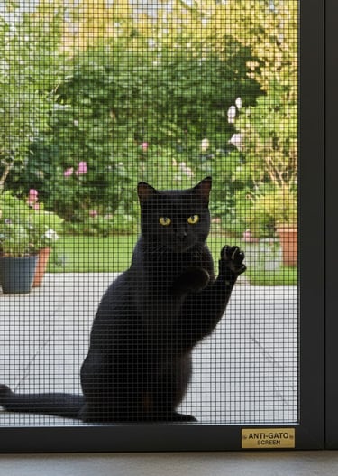Mosquitera resistente a gatos