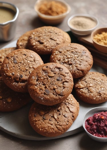a plate of cookies and a cup of coffee