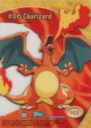 Clear Cards PC3 Charizard Topps Pokémon series 2 US back