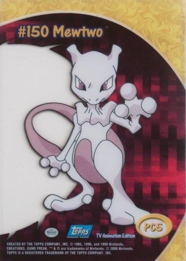 Clear Card PC5 Mewtwo Topps Pokémon series 2 US back