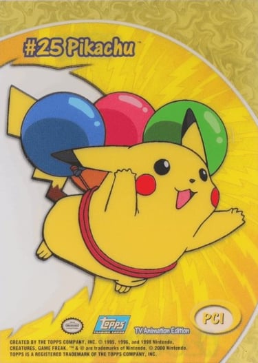 PC1 Clear Cards PC1 Pikachu Topps Pokémon series 2 US back