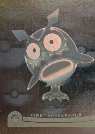 Hoothoot 6 of 6 First Appearance Hologram card Topps Pokémon The Movie 2000 front