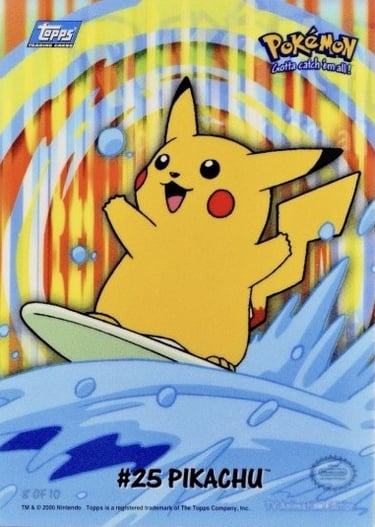 Stick ons 8 of 10 Pikachu Topps Pokémon series 2 US front