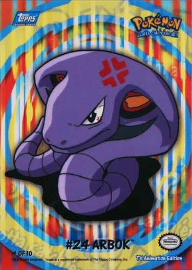 Stick on 4 of 10 Arbok Topps Pokémon series 2 US front
