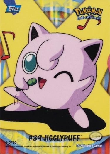 Stick ons 6 of 10 jigglypuff Topps Pokémon series 2 US front