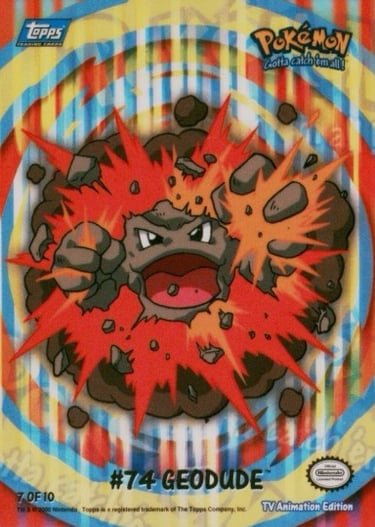 Stick ons 7 of 10 Geodude Topps Pokémon series 2 US front