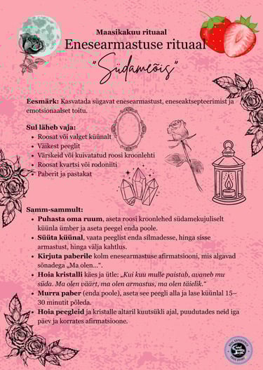 Maasikakuu enesearmastuse rituaal Soul Sisters Tarot