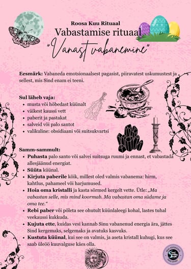 Roosa Kuu Vabanemise rituaal Soul Sisters Tarot