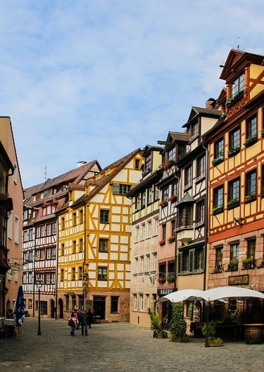 Fachwerkhäuser in der Weißgerbergasse in der Nürnberger Altstadt