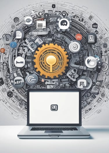 A futuristic and digital-themed image features a stylized circuit board with the words 'Open AI' in bold, glowing letters. Above it is a design that resembles an AI or robot face with neon accents. The background consists of a network of interconnected blue lines and nodes, suggesting themes of technology and connectivity.