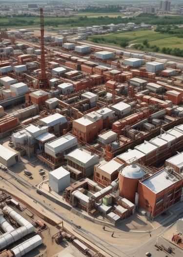 A dimly lit area with a dark background is visible. There is a central object resembling a security camera or electronic device. Below it, there is a rectangular white box with some graphics or text on its side. Cables or wires appear to be hanging or connected among the items.