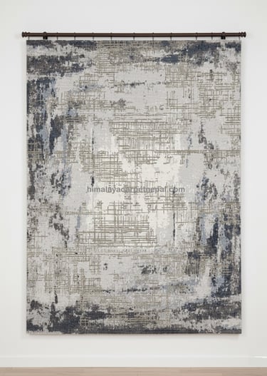 Custom bespoke handmade rugs crafted in Nepal –abstract wall-hanging- Himalaya Carpet Industries