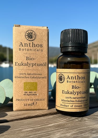 a bottle and a box of eukalyptus essential oil