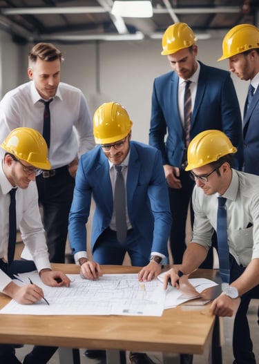A brick building with a sign for the Department of Mechanical Engineering is situated in an open area. There is a white car parked in front of the building. The structure has multiple windows and a covered entrance. Power lines and a pole are visible on the right, with some trees in the background. The sky is clear with few clouds, indicating sunny weather.
