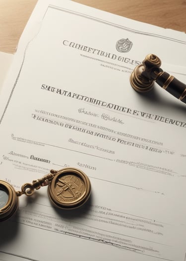 A vibrant building with a yellow facade and a red roof, surrounded by leafy trees and blue skies. The structure has a sign for a Shakti establishment and another sign for a lawyer's office. The windows are framed with green shutters, and there are several plants in front of the building.