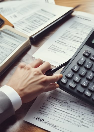 The image features a window display with bold, handwritten text reading 'PAY YOUR TAX NOW HERE!' A vintage car is visible in the reflective glass, along with a partial shadow or silhouette of a person. The background shows a street scene with a building.