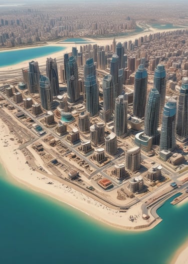 An architect reviewing blueprints at a construction site.