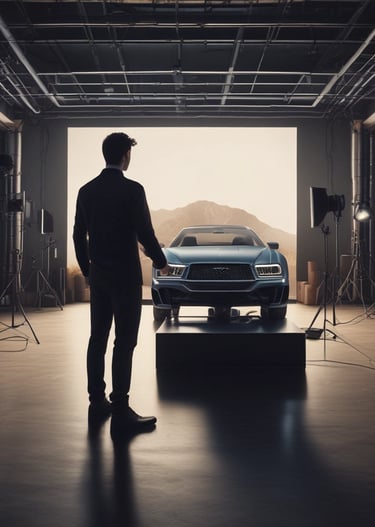 Four small, white robot figures are sitting in a row, each with a laptop in front of them. They have round bodies and blue accents, with 'AI' displayed on their chests. The background is minimal and light gray, emphasizing the robots and their computers.