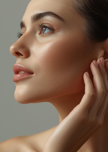woman lifted facial contours