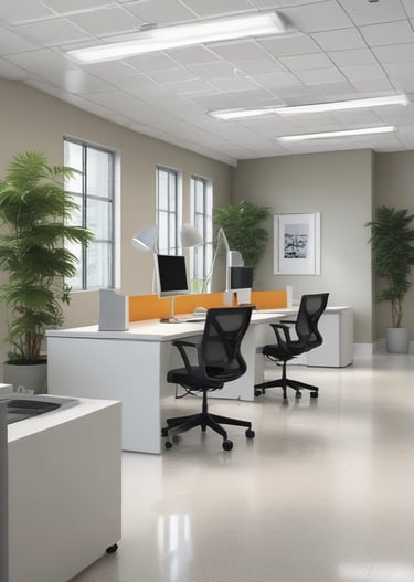 A professional pressure washer cleaning a driveway surrounded by trimmed trees.