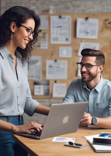 Close-up of hands designing a website layout on a tablet.
