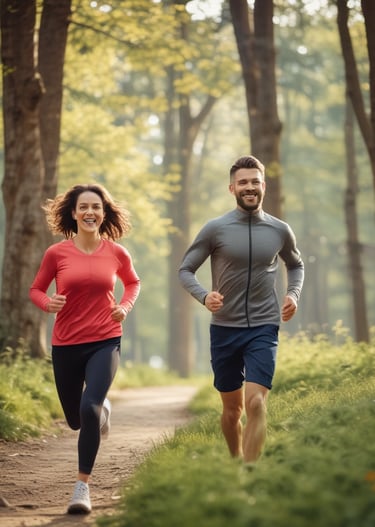 Athlete applying warming gel on muscles outdoors with vibrant orange and burgundy accents.