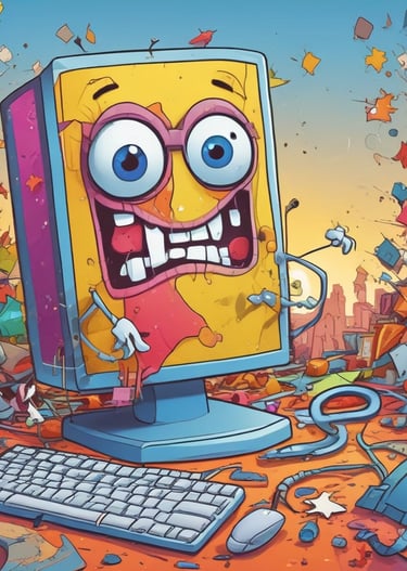 Close-up of a computer screen showing virus scan in progress.