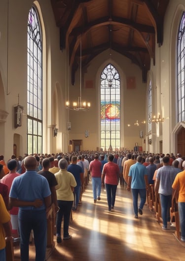 Pastor Timothy L. Maddox Sr. warmly greeting church members after service.