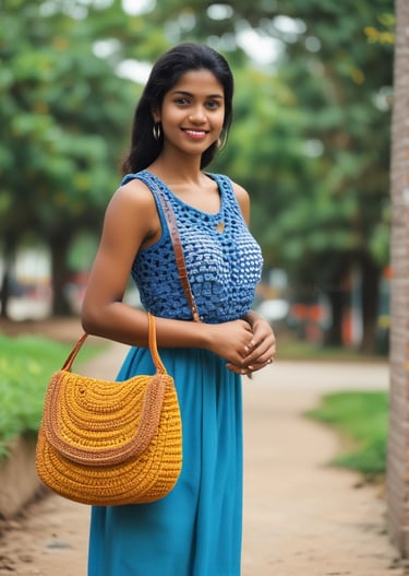 Model walking confidently down a busy city street wearing a stylish Aurelle outfit.