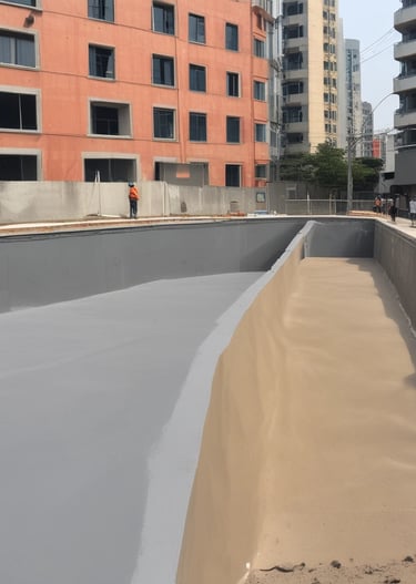 Close-up of a smooth, glossy epoxy floor in a modern commercial space in Jaipur.