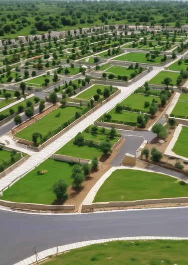 A community meeting in progress with association board members discussing layout plans.