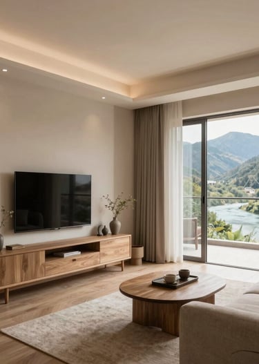 Before-and-after photos showing a sleek apartment renovation completed by clearnest.