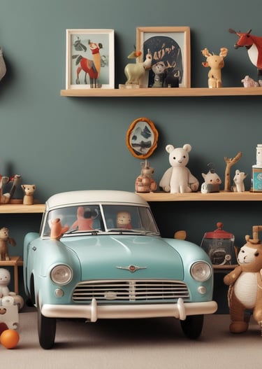 Close-up of modern kitchen gadgets and utensils neatly displayed on shelves.