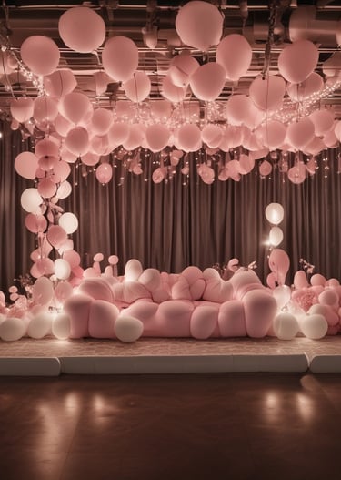 Close-up of a beautifully arranged gift box with a ribbon and a handwritten tag.